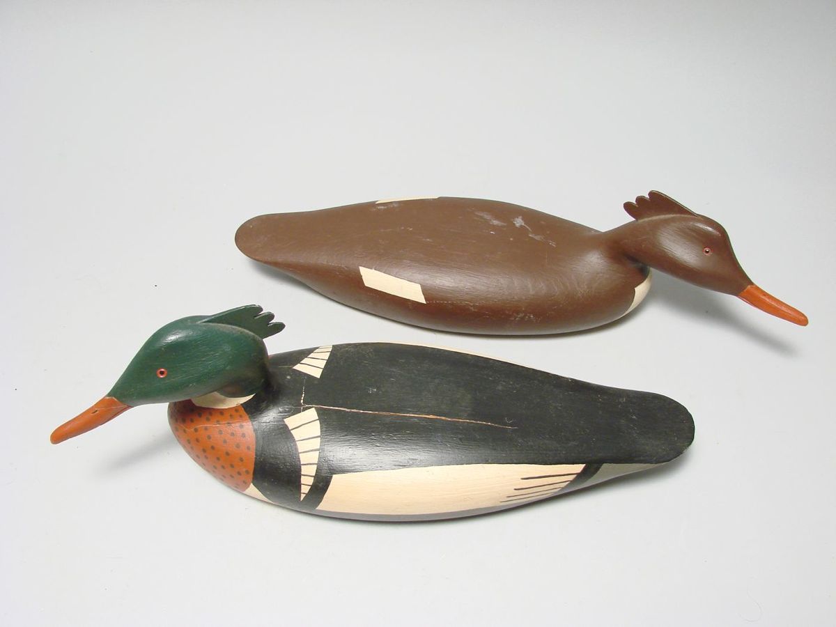 Appraisal: PAIR OF RED-BREASTED MERGANSER DECOYS By F J Dobbins of