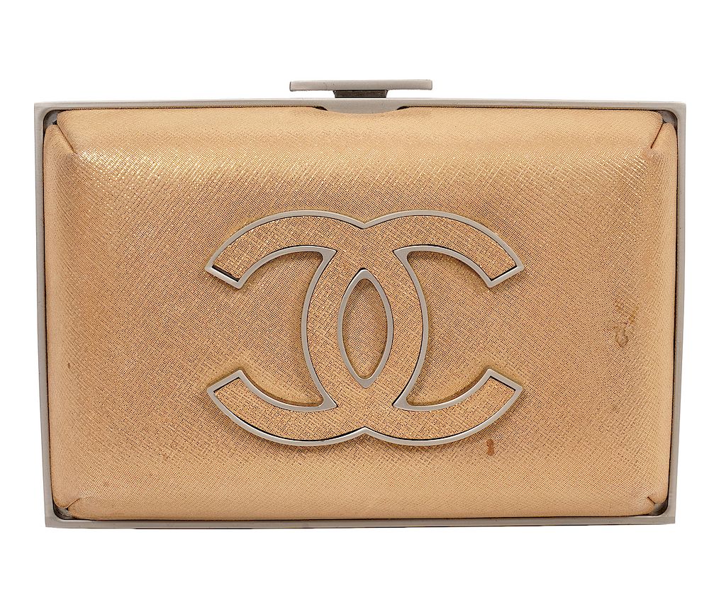 Appraisal: Chanel Limited Edition Gold Clutch Chanel Limited Edition Gold Clutch