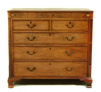 Appraisal: A MAHOGANY CHEST early to mid th century with satinwood