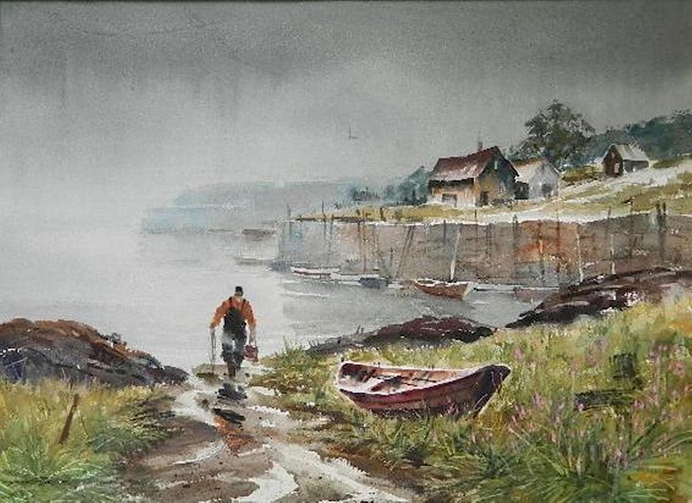 Appraisal: Don Stone watercolor Don Stone American - - ''Bay View