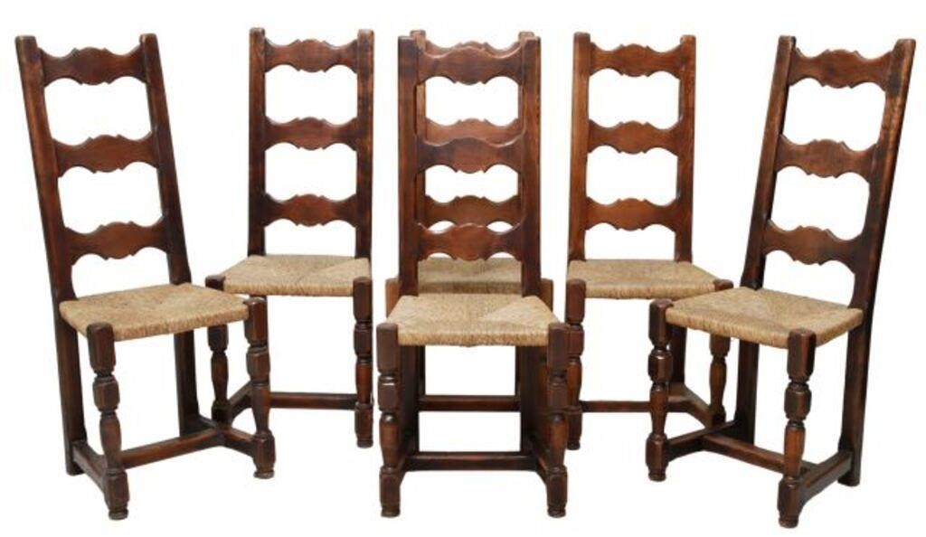 Appraisal: lot of French Provincial dining chairs early th c having