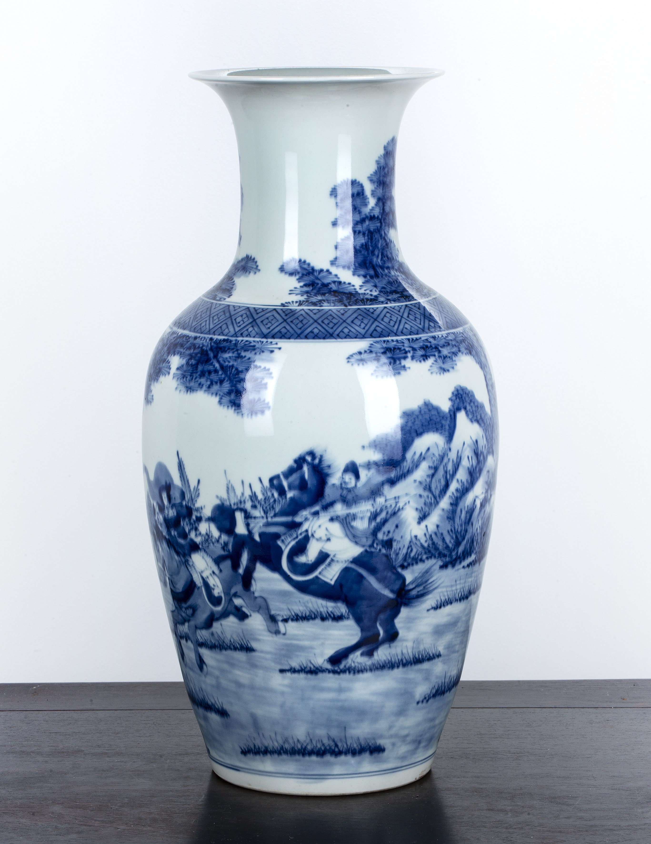 Appraisal: Blue and white baluster vase Chinese th th Century painted