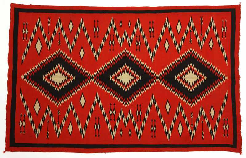 Appraisal: th th century red field with black and cream-colored triple