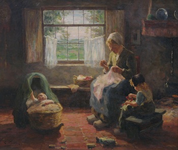 Appraisal: Evert Pieters Dutch - Mother and children in an interior