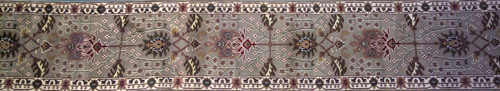 Appraisal: William Morris-style runner poppy motif in ivory and rush on