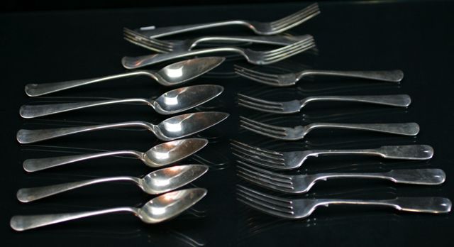 Appraisal: A mixed continental silver flatware service including nine Dutch dinner