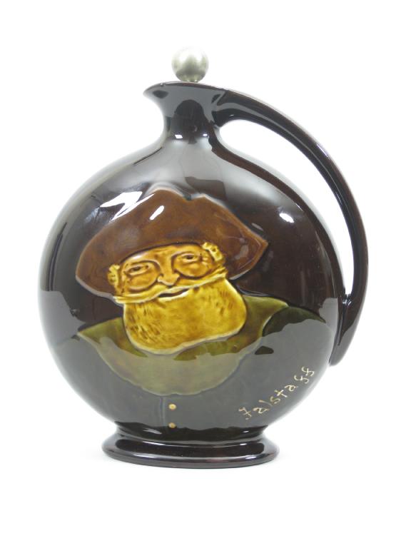 Appraisal: A Royal Doulton Dewar's Whisky Disc Flask decorated Falstaff with