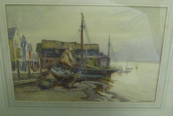 Appraisal: ARTHUR SHEPPARD AMERICAN - Docked sailboats watercolor on paper signed