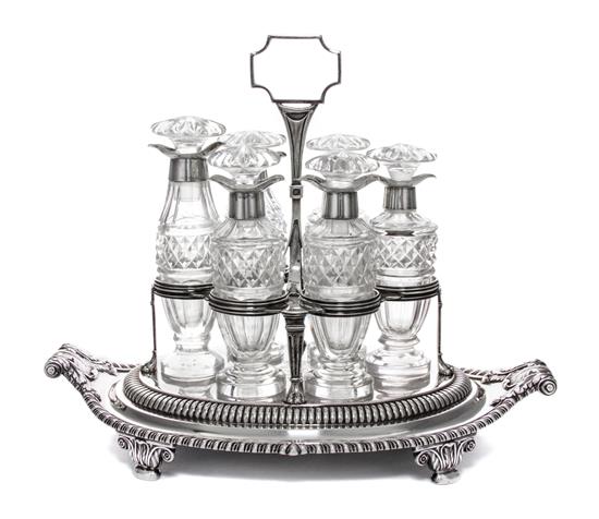 Appraisal: Sale Lot Ormonde Service A Regency Silver and Cut-Glass Cruet