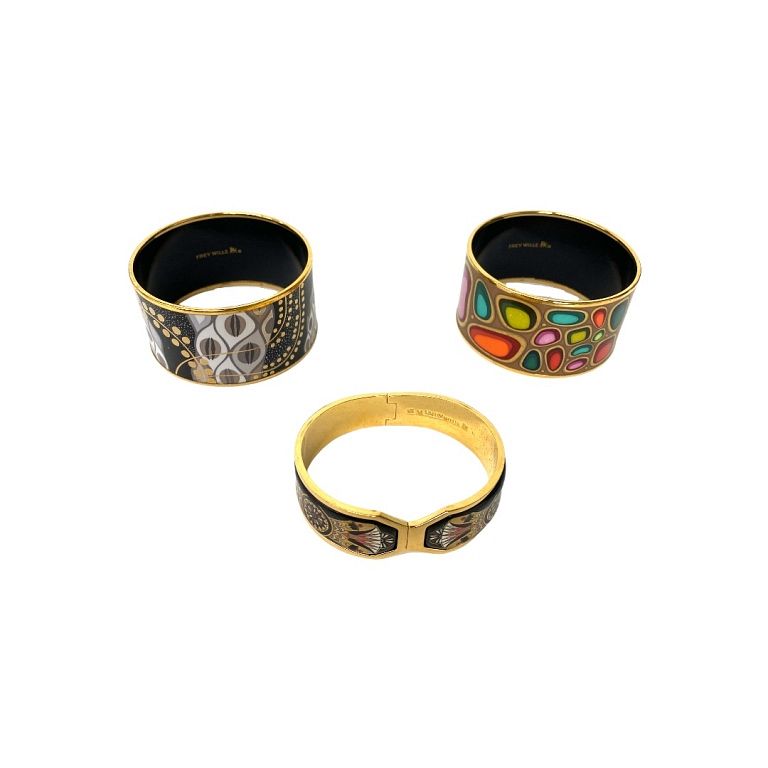 Appraisal: Frey Wille Assorted Bangles Frey Wille Assorted Bangles Each bracelet