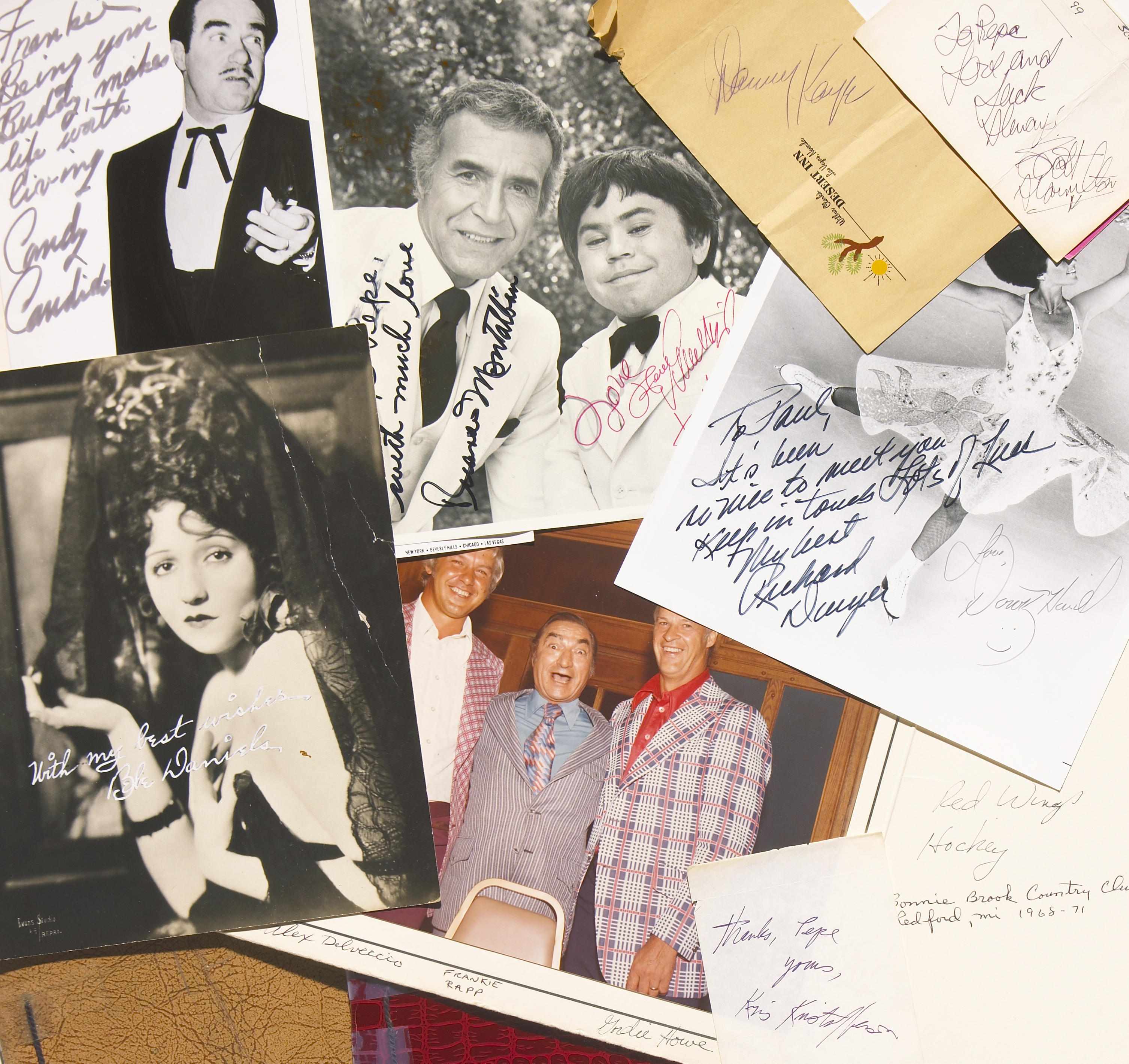 Appraisal: Sports and entertainment autographs A group of eight signed photographs