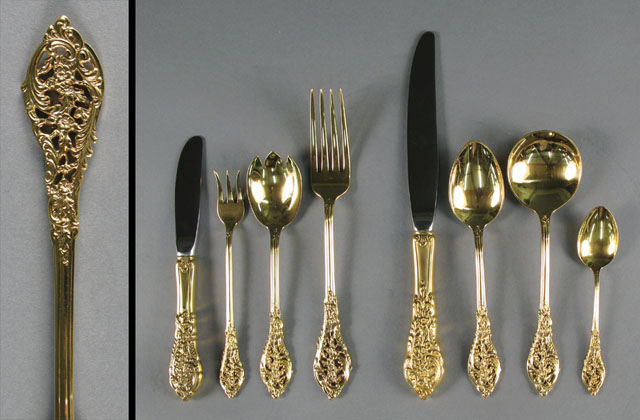 Appraisal: REED BARTON STERLING SILVER FLATWARE SET pieces in the Baroque-Gold