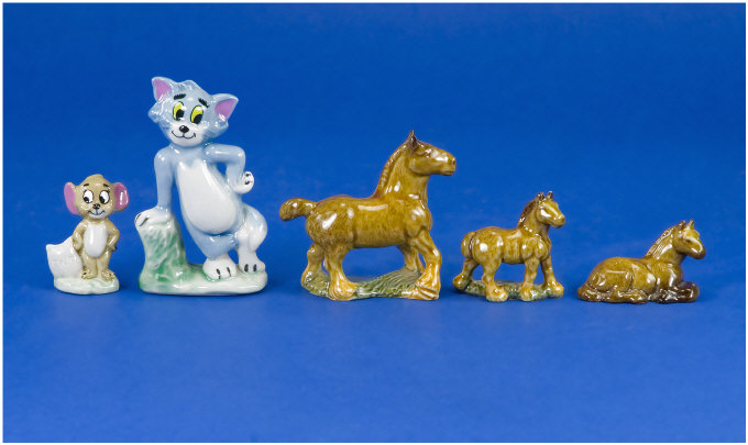 Appraisal: 's Wade Piece Horse Set Plus Wade Tom and Jerry