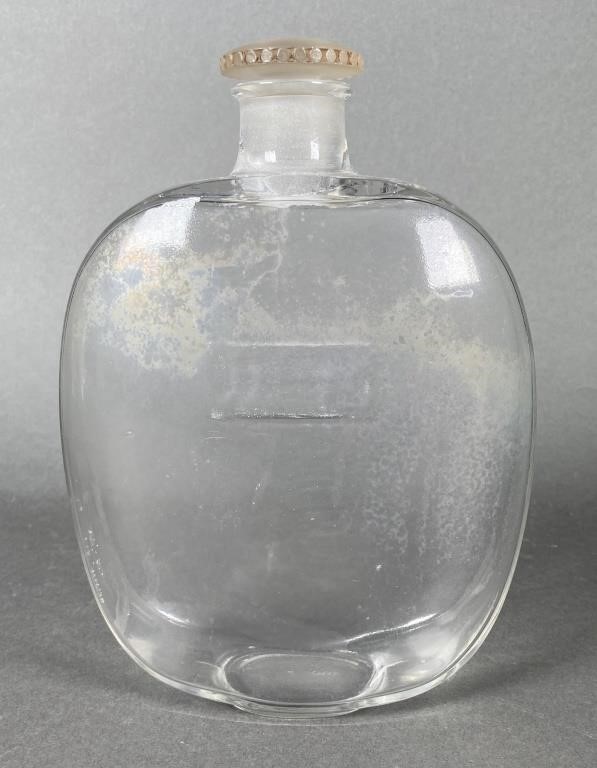 Appraisal: Vintage Lalique clear glass crystal parfum bottle with frosted stopper