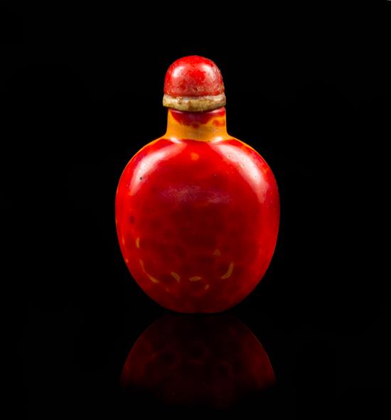 Appraisal: Sale Lot A Plastic Imitating Realgar Snuff Bottle of circular