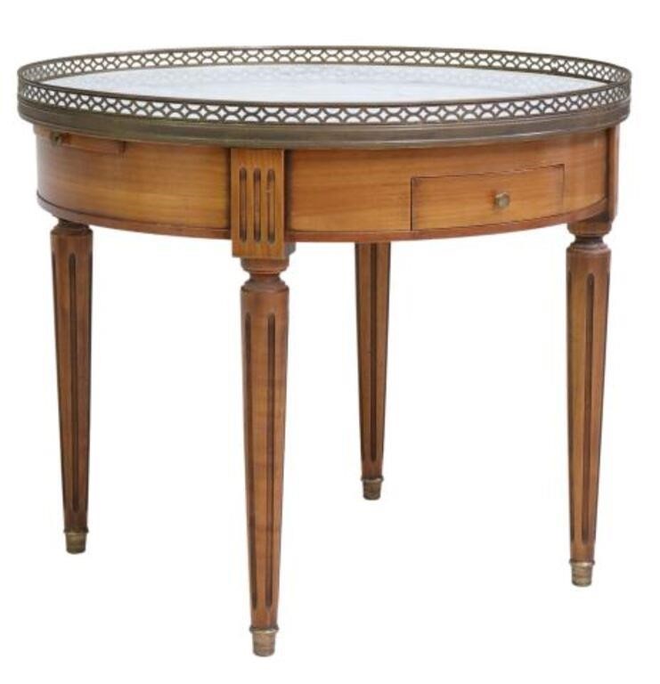 Appraisal: French Louis XVI style bouillotte type coffee table th c