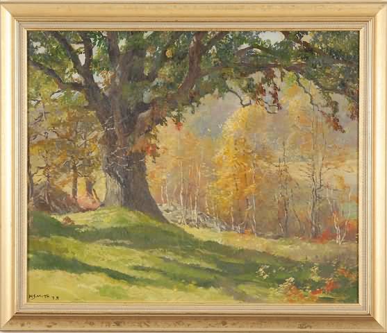 Appraisal: Early autumn dated oil on canvas board x SLL H