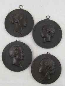 Appraisal: Four th c circular pendant plaques of Napoleon Eugene Prince