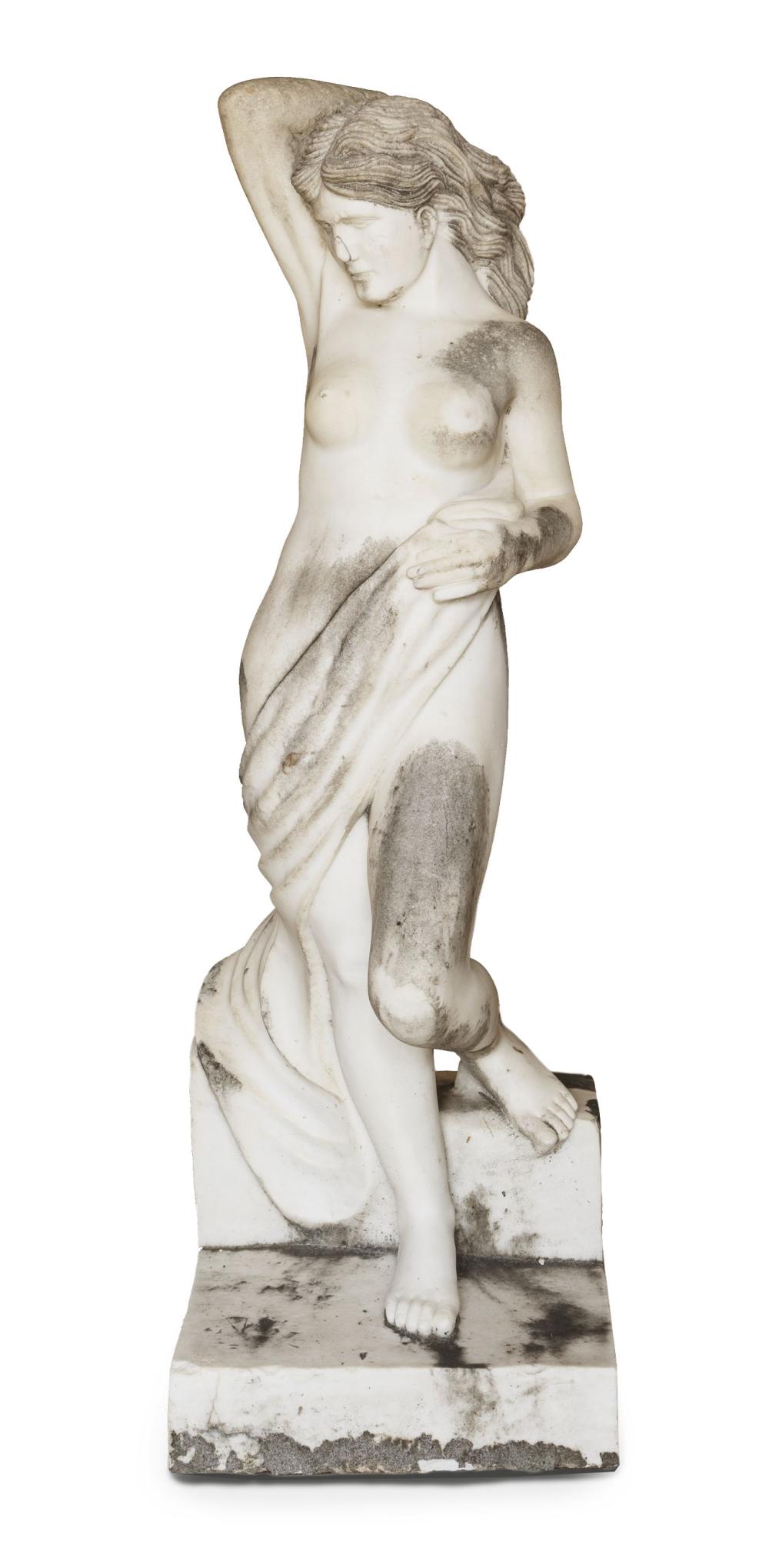 Appraisal: Italian Carrara Carved Marble Figure of a Maiden h in