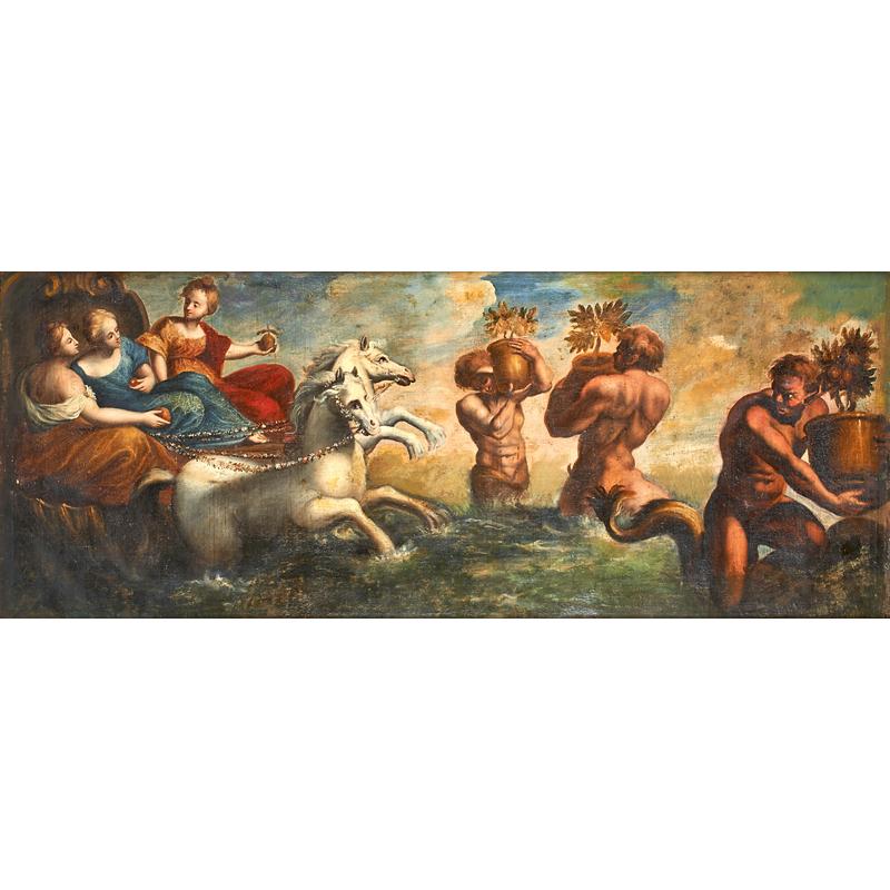 Appraisal: TH C EUROPEAN SCHOOL PAINTING Oil on canvas of Greek