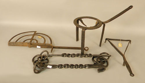 Appraisal: Group of iron hearth equipment