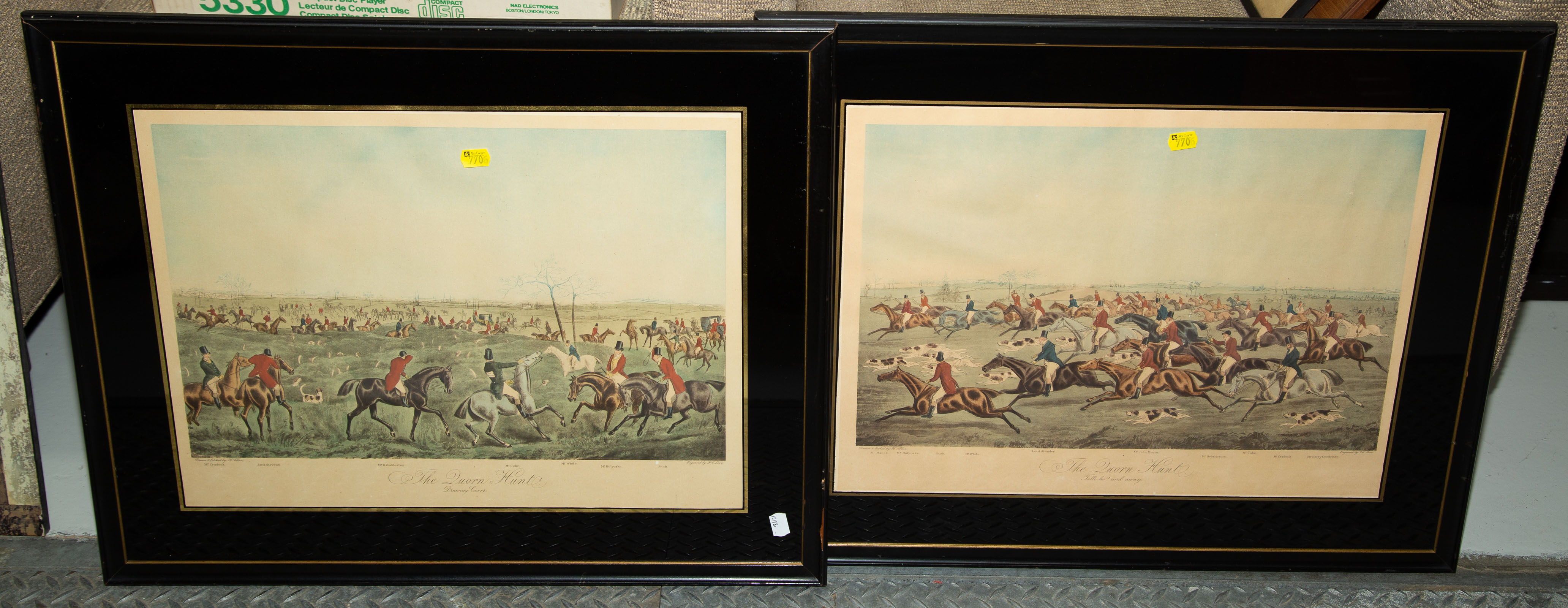 Appraisal: TWO FRAMED FOX HUNTING SCENES