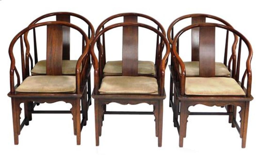 Appraisal: Six Chinese style horseshoe back armchairs by Baker th C