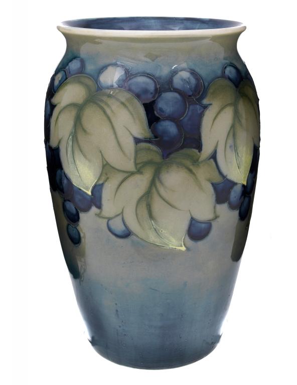 Appraisal: A MOORCROFT GRAPE AND LEAF VASE DESIGNED BY WILLIAM MOORCROFT