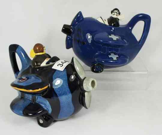 Appraisal: Cartlon Ware Tea Pots Blue Max and RAF Dark Blue