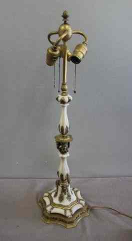 Appraisal: Magnificent Gilt Bronze and Ivory E F CaldwellTable Lamp Adorned