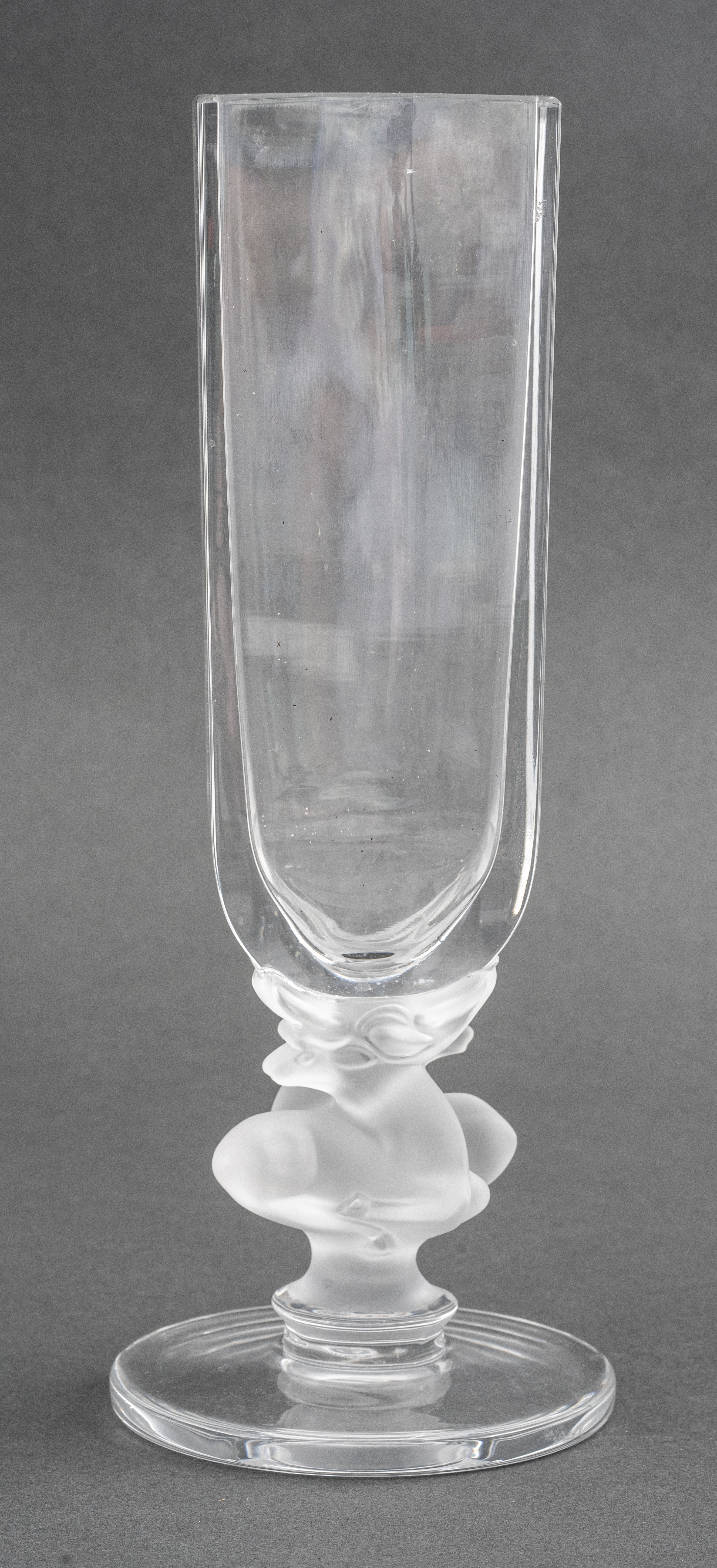 Appraisal: LALIQUE FRANCE 'CERF' CRYSTAL VASE Lalique France 'Cerf' Crystal Vase