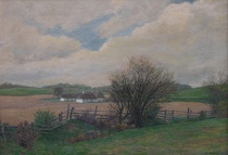 Appraisal: B Bilkvist Danish th Century Farm landscape in early spring