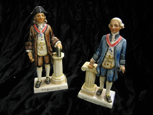 Appraisal: Goebel Figurines Washington Franklin stylized -line marks scarcer