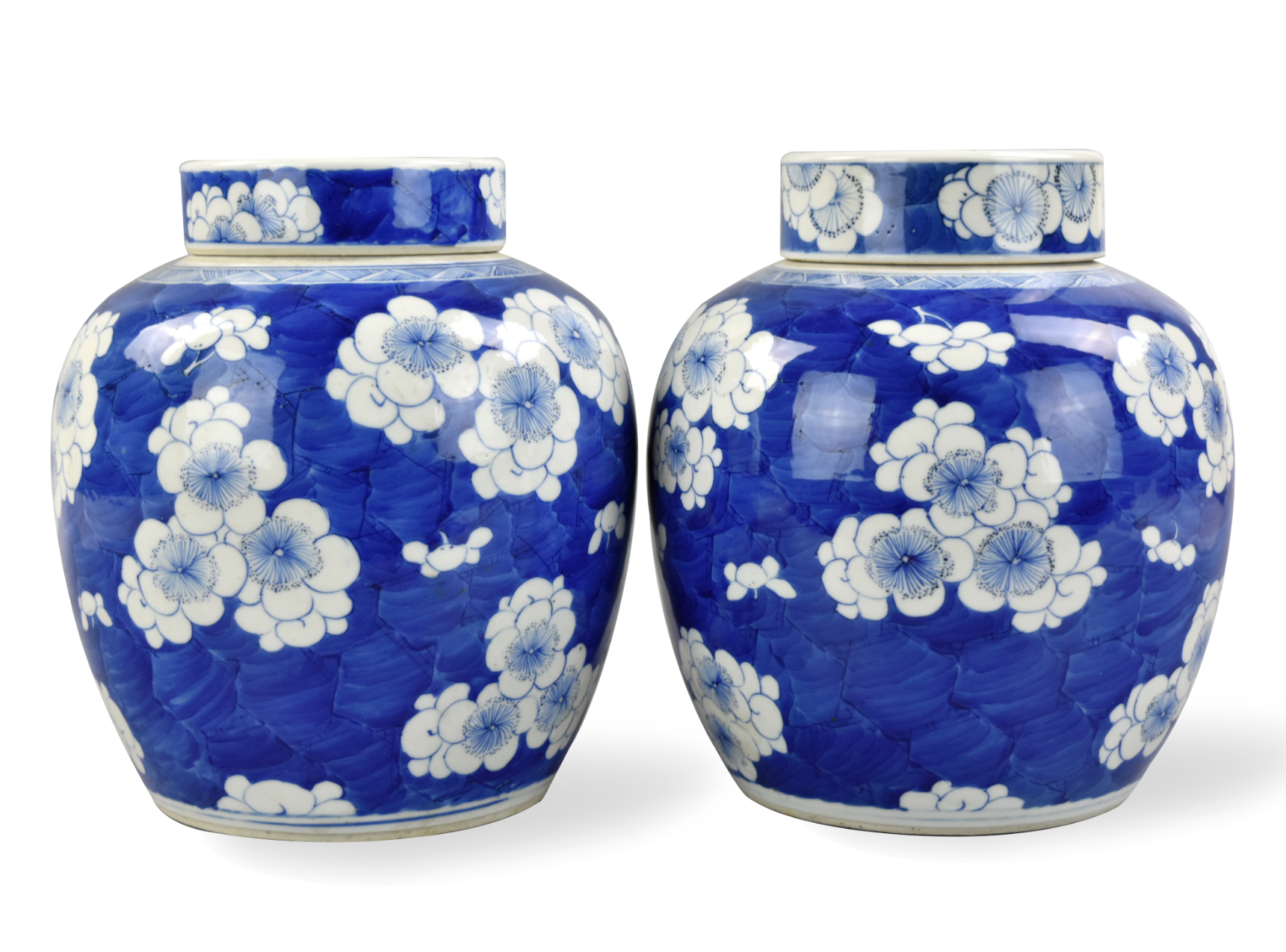 Appraisal: Chinese Kangxi Period of ovoid form painted in bright cobalt-blue