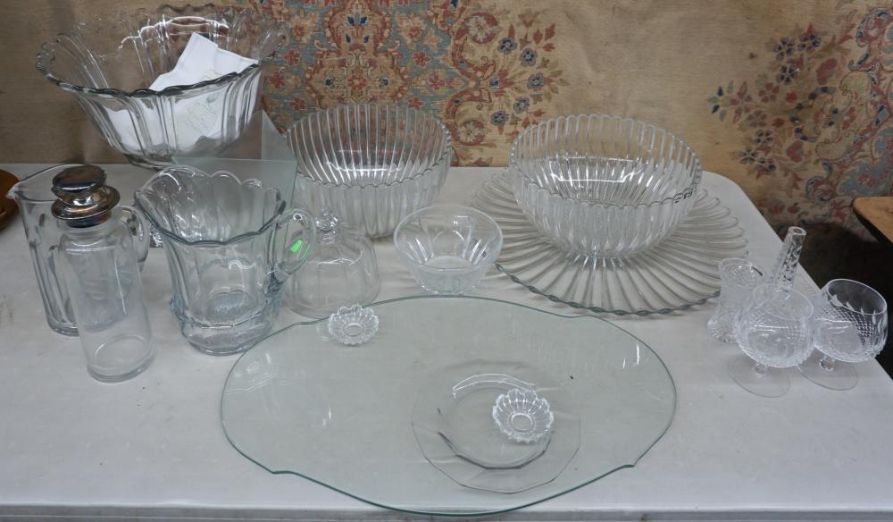 Appraisal: COLLECTION OF HEISEY GLASS PUNCH BOWL GLASS PITCHERS PLATES AND