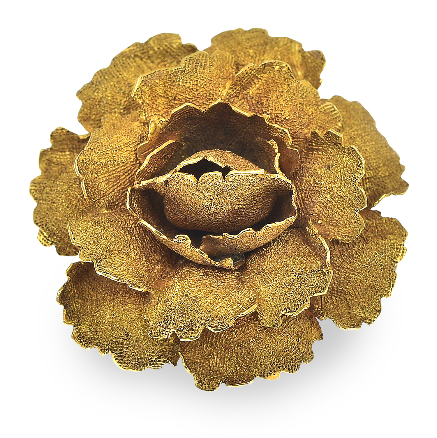 Appraisal: A PERIOD GOLD BROOCH Modelled as a flower in ct