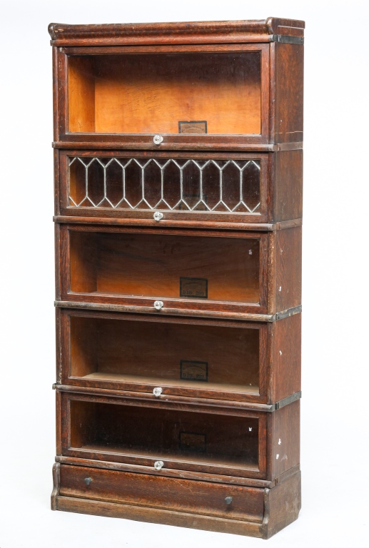 Appraisal: AMERICAN GLOBE WERNICKE FIVE SECTION BOOKCASE First quarter th century