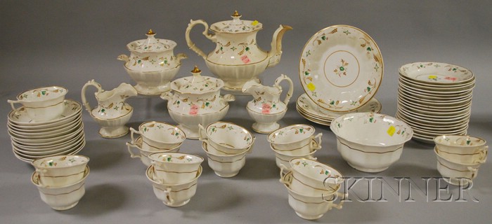 Appraisal: Fifty-eight Piece English Gilt and Paint-decorated Porcelain Partial Tea Service