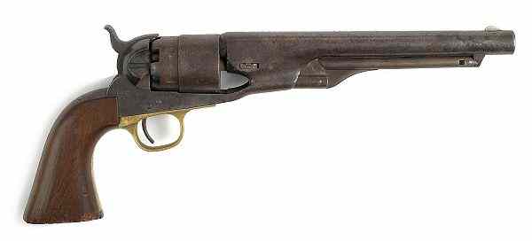 Appraisal: Martially marked Colt model Army revolver cal one-piece walnut grips