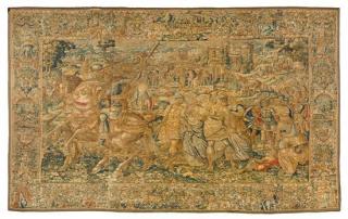 Appraisal: A Flemish Silk and Wool Tapestry Depicting The Story of