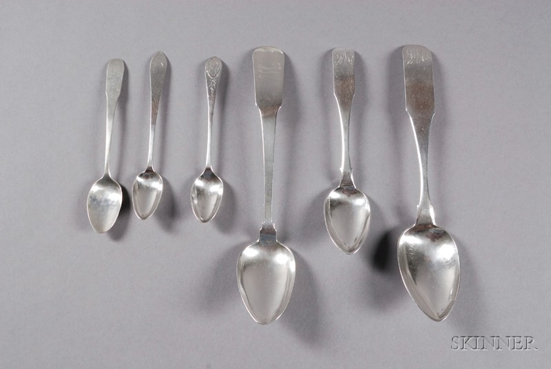 Appraisal: Fourteen Early Empire Coin Silver Spoons New York c J