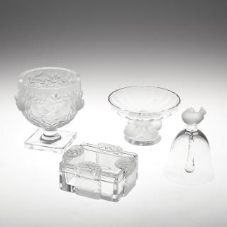 Appraisal: Lalique small crystal accessories Lalique small crystal accessories th c