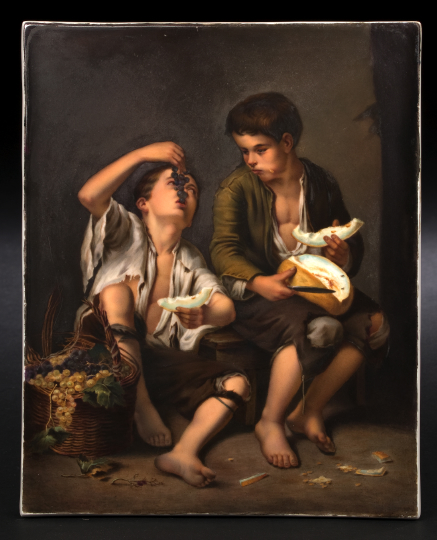 Appraisal: KPM Porcelain Plaque ca after Bartolome Esteban Murillo - depicting