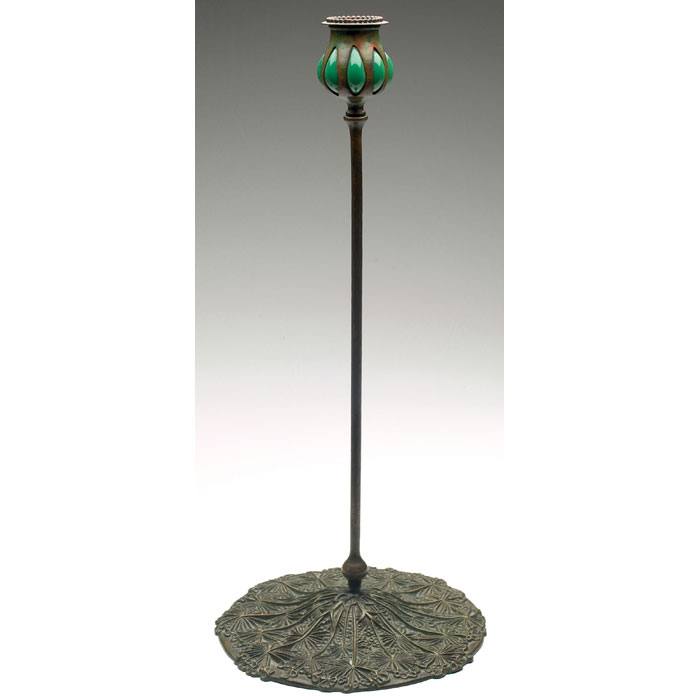 Appraisal: Fine Tiffany Studios candlestick large elegant shape in bronze with