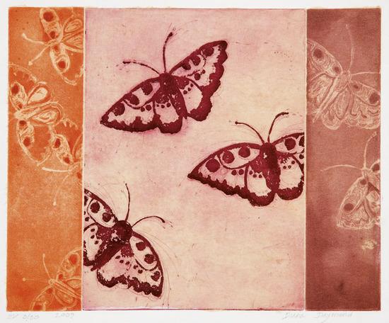 Appraisal: Diana DaymondFrom Butterflies series Three unique etchings with soap ground