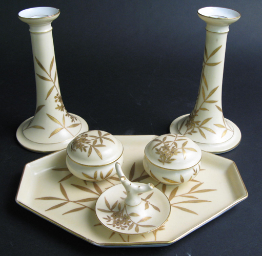 Appraisal: A SIX PIECE PORCELAIN DRESSER SET in the manner of