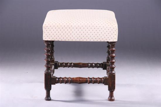 Appraisal: WILLIAM AND MARY TURNED WALNUT STOOL Late th - early