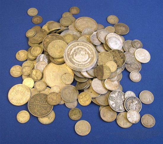 Appraisal: Foreign silver coin lot including approximately silver coins from many