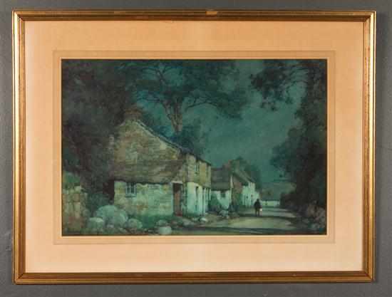 Appraisal: Albert Moulton Foweraker British - ''Moonlight Lower Trevorgas'' watercolor on