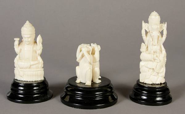 Appraisal: A group of six ivory figural groups height of largest